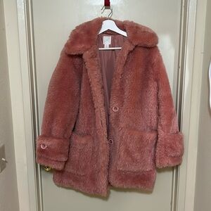 H&M pink fur jacket